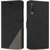 SONWO Cover per Samsung Galaxy A7 2018 / Galaxy A750, Flip Caso in PU Pelle Case Cover Custodia con Slot per Schede e Supporto Stand per Samsung A7 2018 / A750, Nero