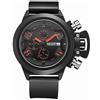 FENKOO Orologio da polso da uomo giapponese al quarzo calendario cronografo impermeabile cinturino Caucho nero/marrone Marca
