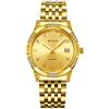 BINLUN Orologio da Uomo Placcato in Oro 18 Carati Meccanico Automatico Orologio da Polso Impermeabile Data del Calendario Vetro Zaffiro Resistente ai Graffi