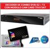 Amiko Decoder Ricevitore Satellitare 4k Con Cam Tivusat e Scheda Smart Card Tessera *^