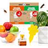 Super Ninja Trappola moscerini frutta - 10 trappole adesive per moscerini piante e 2 cattura mosche della frutta, altamente efficaci, adatta a bambini e animali domestici, fino a 3 mesi di prestazioni