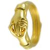 Filu & Trama Anello Maninfide Sardo in Argento Dorato, Fede con Cuore e Mani, 7 mm, 4 g (16)