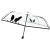 SMATI SMARTBULLE Ombrello Pieghevole Trasparente - Compatto; Robusto; Antivento; Apertura automatica; Diametro=98cm; Ombrello per uomo/donna; Colore: Bordo NERO.