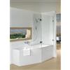 Riho Scandic parete vasca 80 cm 2 ante nero opaca/vetro trasparente G001170121