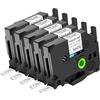 NineLeaf 6 x Compatibile per Brother P-touch HSe-231 HSe231 HS231 HS-231 Nastro 11,7 mm x 1,5 m Nero su Bianco Guaina Thermo retrattile in Cavi per PT-1170s 1180 1190 11Q 1200 1230PC