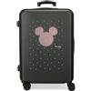 Disney Joumma Mickey Studs Valigia media nera 46 x 65 x 23 cm Rigida ABS Chiusura a combinazione laterale 56 L 3 kg 4 ruote doppie, Nero, Valigia media