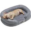 Feandrea Cuccia per Cani di Taglia Media, 76 x 51 x 18 cm, Ortopedica, Rivestimento Impermeabile, Bordi Rialzati, Sfoderabile e Lavabile, Antiscivolo, Grigio Chiaro PGW281G01