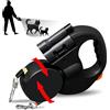 Vegena Guinzaglio doppio per 2 cani, flessibile retrattile, doppio guinzaglio con luce LED, guinzaglio per cani da 3 m, guinzaglio per cani allungabile con comoda impugnatura ergonomica, rullo, guinzaglio