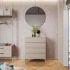DEGHI Cassettiera 80x100h cm con 4 cassetti soft close cashmere e piedi oro opaco - Kreativo
