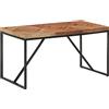 vidaXL Tavolo da Pranzo 140x70x76 cm in Legno Massello Acacia e Mango