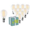 Superia Milano Superia Lampadine a filamento LED SFERA TRASPARENTE OVERCLASSIC 5W Equivalenti a 40W, 550LM, LUCE CALDA, Attacco E14, Stile Vintage Retrò, Non Dimmerabile, Pacco da 10