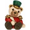 THUN - Natale 2022 - Soprammobile Teddy Schiaccianoce in Ceramica Decorata a Mano - Idea Regalo Natale 2022-12.5x10.5x16 cm h