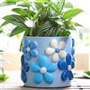 GUGUGO Vaso da fiori colorato carino unico arcobaleno con drenaggio, vaso vintage retrò per interni ed esterni, eclettico da giardino per boho moderno