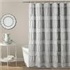 Lush Decor Tenda da doccia con ruches Nova grigia, 183,9 x 183,9 cm