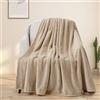 BEAUTEX Coperta in pile per divano o letto, morbida coperta in peluche pelosa, lussuosa, super comoda e confortevole, per tutte le stagioni (avorio, 127 x 152,4 cm)