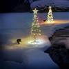 Glowster Decorazione per albero di Natale, a forma di cono, illuminazione solare RGBY, 2 m e 1 m, ideale per abbellire spazi natalizi e decorare esterni.
