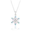 Bellitia Jewelry Collana con Ciondolo a Forma di Fiocco di Neve, Collana Pendente in Argento Sterling 925 con Zirconia Cubica Blu CZ, Gioielli Regali per Donna