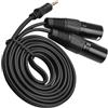 Generic Cavi XLR, Cavo Microfono da 3,5 Mm a Doppio Cavo Audio XLR di Microfono Nero per per Miscelatore di Schede Audio (Maschio)