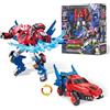 QUANTUM HEROES DINOSTER Robot trasformabile 2 in 1 Raptor Bolt Wing, 8,66 pollici, giocattoli robot per bambini, carri e robot trasformatori per bambini e bambine di 5 6 7 8 9 10 anni, Rosso blu