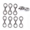 NUZAMAS 304 - Set di 8 bulloni a occhiello per spalla, in acciaio INOX M6 x 20 mm, gancio chiuso, resistenti