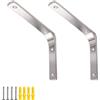FEEIMOL 2 Pezzi Staffe per Mensole Pesanti Supporto Mensole L Forma 90 Gradi Angolare Staffa Mensola Muro Reggimensola con Viti per Scaffali Casa Cucina Ufficio Argento 25x20cm