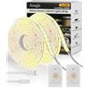 Amagle 2 Pezzi 2Metri Striscia Luci COB Led Con Sensore di Movimento Sottopensile a Batteria Ricaricabile 2200mAh Senza Filo Dimmerabile Luce Notturna USB Armadio Strisce Led Cucina Specchio da Trucco