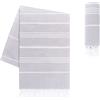 LAYNENBURG telo mare premium con frange annodate a mano - 100% cotone Telo fouta hammam XXL 100x200 cm - OEKO-TEX 100 - telo hamam grande - asciugamano sauna e pestemal (Blu ciel)