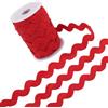 GORGECRAFT 12.5 Yards Red Rick Rack Trim per Cucire 13mm RIC Rac Ribbon Poliestere Rickrack Zig Zag Wave Bending Fringe Lace Trim S Shaped Woven Tessuto Intrecciato con Rocchetto per Artigianato