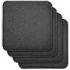 Rubberneck Set di 4 cuscini per seida in feltro antiscivolo, Quadrati, extra spessi, grigio scuro