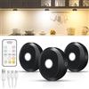 WILLED luci led senza filo con telecomando,3 colori led cucina sottopensile，Ricaricabile luce armadio con Funzione Timer,per Cucina, Armadio, Piano di Lavoro, Guardaroba, Mensola, Confezione da 3