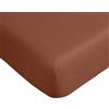 RE SOLE Lenzuola con Angoli 100% Cotone RE SOLE - Misure Standard per un Sonno di Qualità (Terra, 130 x 200 cm)