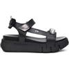 Nero Giardini NeroGiardini E410707D Tamigi Nero Sandali per Donna in Pelle con Strappo e Zeppa Media (Taglia 36)