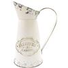 Soyizom Vaso di brocca primitivo in Stile Country Francese, Shabby Chic Rustico Latte può brocca Fattoria Vaso Decorativo Fiore in Metallo Bianco brocca per la Festa di Nozze Giardino Decorazione