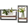 GeluEla Set di 2 mensole sospese, 25 x 40 cm, scaffalature sospese per pareti, scaffali decorativi per soggiorno, camera da letto, libreria da parete