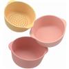 Inspire My Play - Set di 3 Ciotole impilabili in Silicone con Accessori per Gioco sensoriale e attività per Bambini - Corallo
