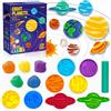 Harxin Sistema Solare Tema Pasta Modellabile Tool, Pianeti Cutters, Pasta Accessori Giocattoli, Spazio Play Giocattoli Set per Bambini, Play Past per Bambini età 4-8, Regalo per Ragazze e Ragazzi