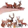 JOKFEICE Figurina di animali del bosco 10 pezzi di plastica animali figure di azione modello di progetto scientifico apprendimento giocattoli educativi decorazione per torte per bambini