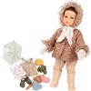 Götz 2559012 Hannah Every Season - Bambola da 50 cm, con capelli castani e occhi castani, set da 18 pezzi