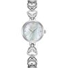 Alienwork Orologio Donna Argento Bracciale in Acciaio Bianco Quadrante Madreperla Strass Ultra-sottile