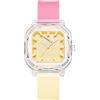 Alienwork Kids Orologio Bambini Ragazze Trasparente Bracciale in Silicone Pink Giallo bambini Sport