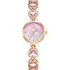 Alienwork Orologio Donna Oro rosa Bracciale in Acciaio Pink Quadrante Madreperla Strass Ultra-sottile
