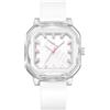 Alienwork Kids Orologio Bambini Ragazzi Ragazze Trasparente Bracciale in Silicone Bianco bambini Sport