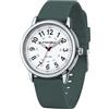 PINDOWS Orologi da donna, analogico, al quarzo, da donna, per studenti, donne e uomini, impermeabile fino a 30 m, tempo militare, luminoso, quadrante di facile lettura, 2106n13: blu Argento, Orologi