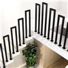FUOIDYE Ringhiera per Scale Interne, Parapetto Scala Interna, Corrimano per Scale forma di U, Ringhiera in ferro per Ville, Balconi, Corridoi Corrimano Ferro Battuto (Nero, 35cm)