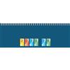 BRUNNEN Dataline - Quaderno orizzontale mod. 771 2026, 297 x 105 mm, in cartone, colore: Blu
