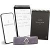 Rocketbook Mini Blocco note riutilizzabile, taccuino tascabile 8,9 x 14 cm, nero - 48 pagine a puntini, con app, cancellabile, ideale per liste e appunti veloci ovunque