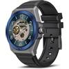Bebinca Smartwatch Uomo, 1,32 Orologio Fitness con Effettua/Risposta Chiamate, IP68 Impermeabile, Sonno Cardiofrequenzimetro, Contapassi/Cronometro/Impermeabil IP68 per Android iOS(Blu Argento)