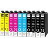 Yowell 10x T0715 cartucce multipack compatibili con Epson T0711 T0712 T0713 T0714 per Stylus BX300F SX610FW SX600FW SX510W SX400 SX410 SX415 SX100 SX200 SX210 SX215 SX218 DX4400 DX7400
