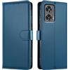 JUNETOP Cover per Motorola Moto G85 5G/Motorola Edge 50 Fusion 5G, Custodia a Libro Portafoglio Flip Case in Pelle PU di Alta Qualità [Protezione RFID] - Blu