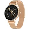 Bebinca Orologio da donna con funzione telefono, touch screen quadrato HD da 1,32, tracker fitness, impermeabile IP67/frequenza cardiaca/120+ modalità sport per Android iOS (Oro Rosa)